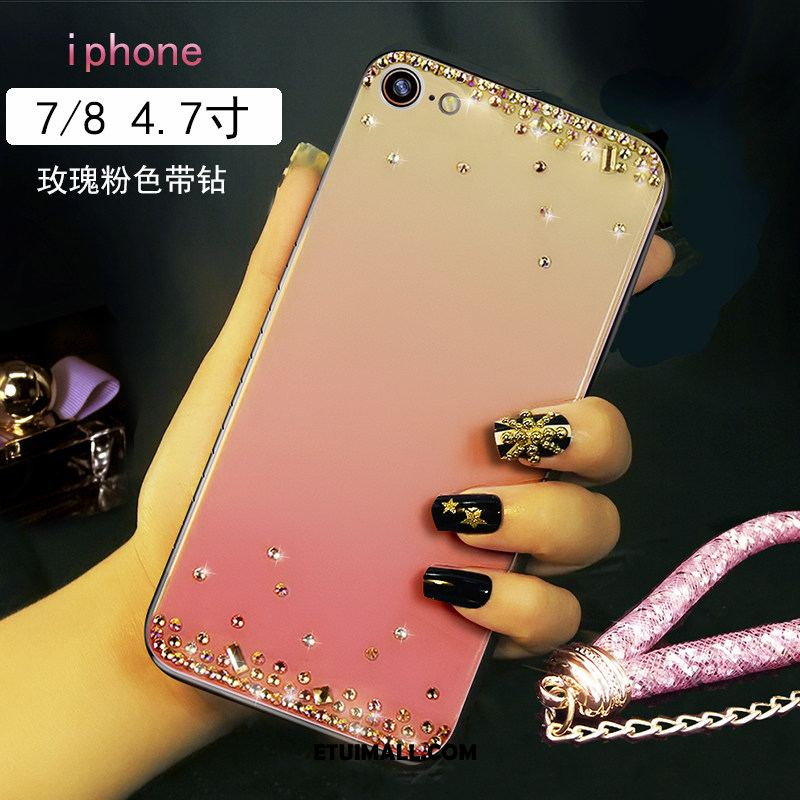 Etui iPhone 7 Rhinestone Szkło Telefon Komórkowy Żółty Bransoletki Pokrowce Dyskont