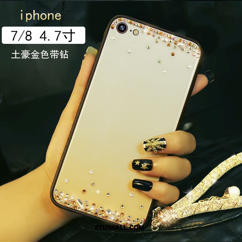 Etui iPhone 7 Rhinestone Szkło Telefon Komórkowy Żółty Bransoletki Pokrowce Dyskont