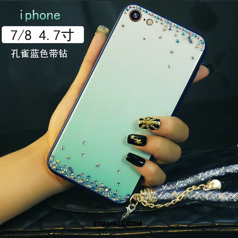 Etui iPhone 7 Rhinestone Szkło Telefon Komórkowy Żółty Bransoletki Pokrowce Dyskont