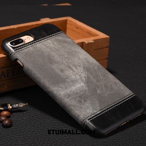 Etui iPhone 8 Plus Prawdziwa Skóra Skórzany Futerał Niebieski Cienkie Anti-fall Futerał Sprzedam