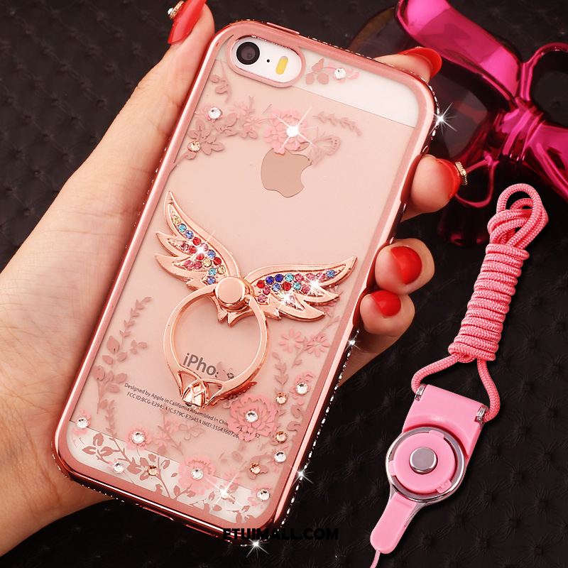 Etui iPhone Se Anti-fall Rhinestone Telefon Komórkowy Ochraniacz Wiszące Ozdoby Futerał Tanie