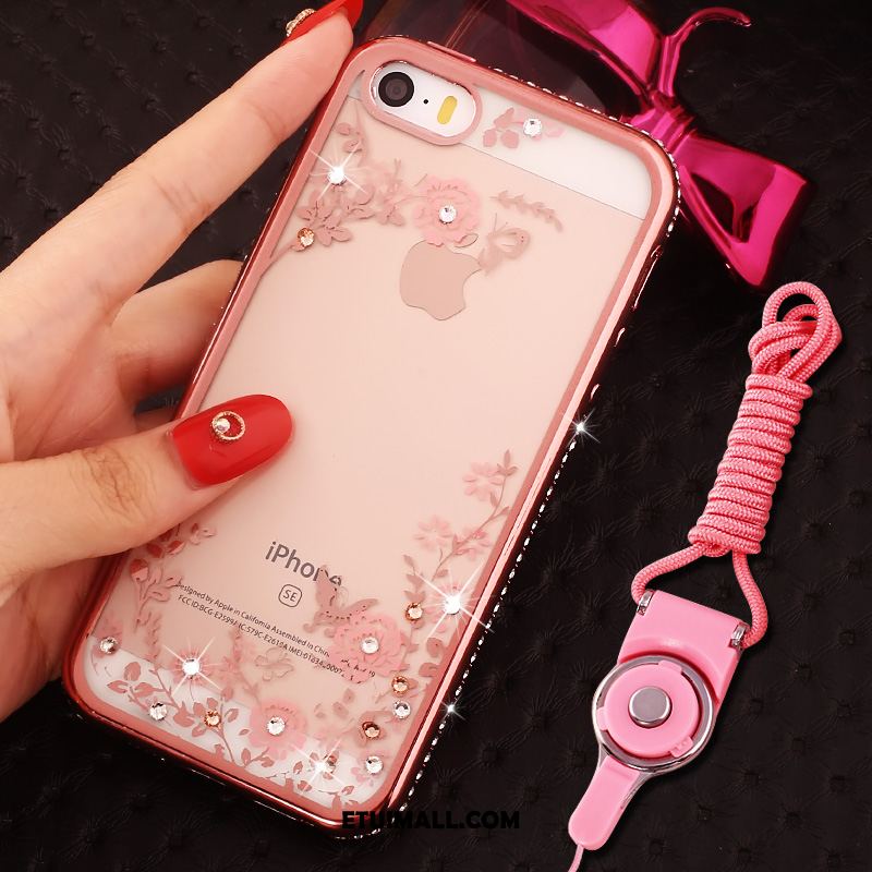 Etui iPhone Se Anti-fall Rhinestone Telefon Komórkowy Ochraniacz Wiszące Ozdoby Futerał Tanie