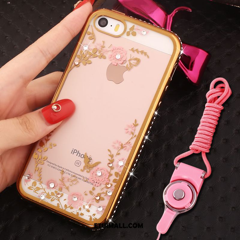 Etui iPhone Se Anti-fall Rhinestone Telefon Komórkowy Ochraniacz Wiszące Ozdoby Futerał Tanie