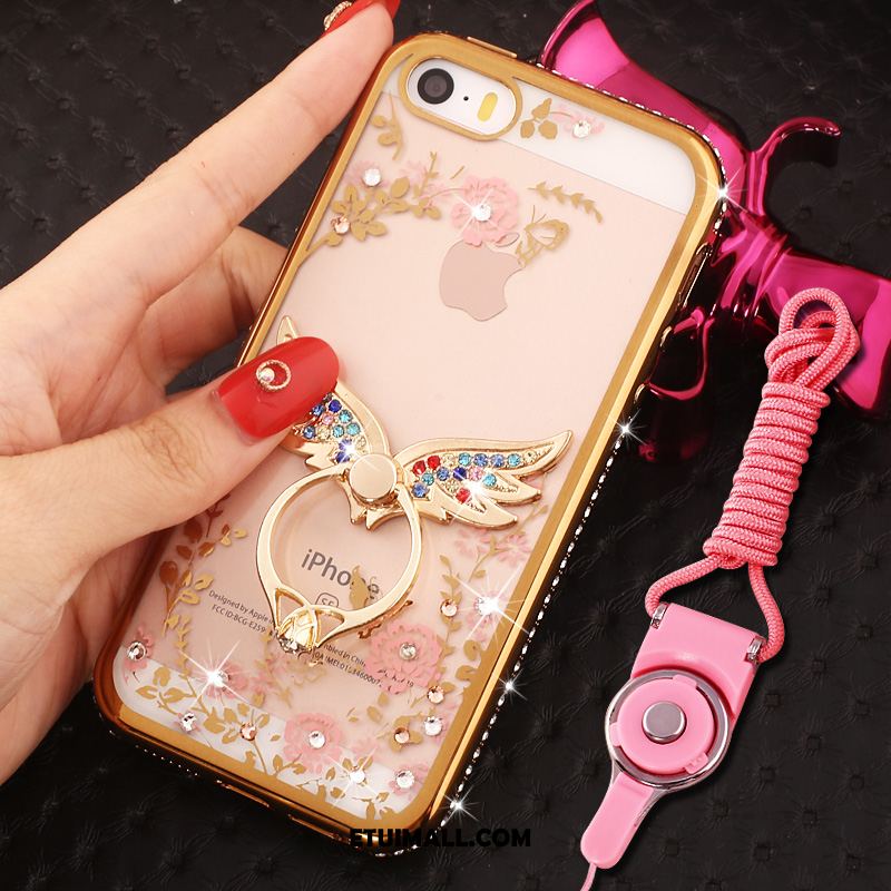 Etui iPhone Se Anti-fall Rhinestone Telefon Komórkowy Ochraniacz Wiszące Ozdoby Futerał Tanie