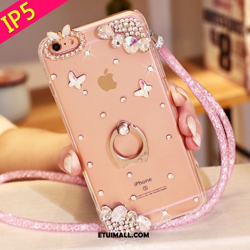 Etui iPhone Se Miękki Rhinestone Przezroczysty Ring Kryształ Pokrowce Tanie