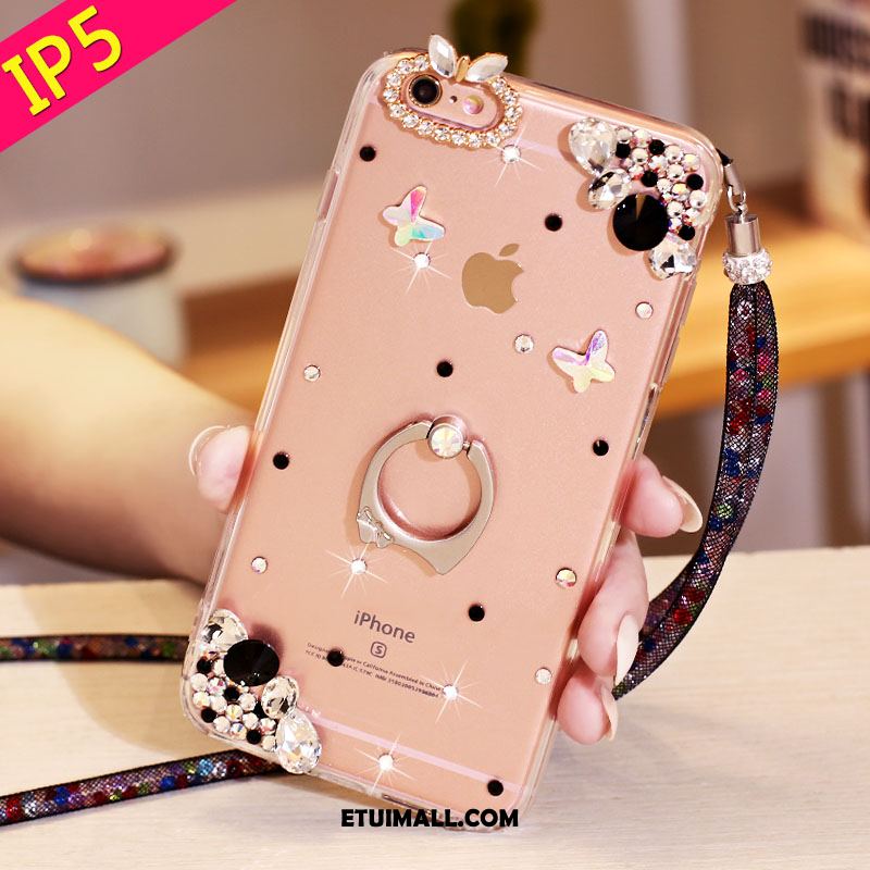 Etui iPhone Se Miękki Rhinestone Przezroczysty Ring Kryształ Pokrowce Tanie