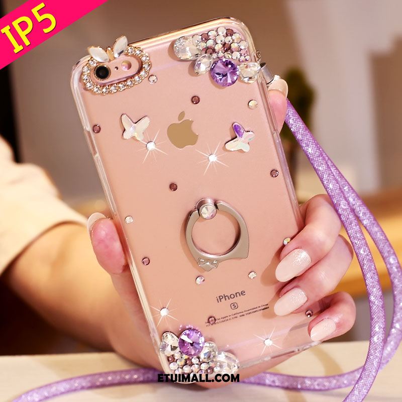 Etui iPhone Se Miękki Rhinestone Przezroczysty Ring Kryształ Pokrowce Tanie