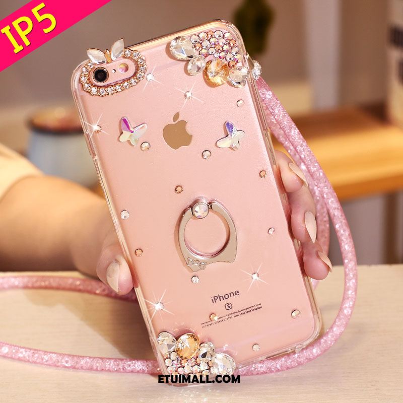 Etui iPhone Se Miękki Rhinestone Przezroczysty Ring Kryształ Pokrowce Tanie