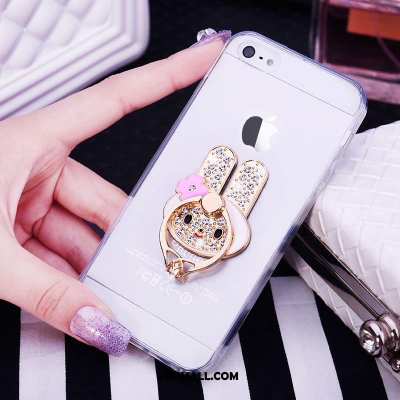 Etui iPhone Se Miękki Telefon Komórkowy Silikonowe Ring Rhinestone Futerał Tanie