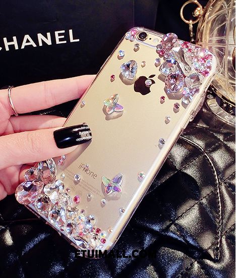 Etui iPhone Se Przezroczysty All Inclusive Miękki Z Kryształkami Rhinestone Pokrowce Online