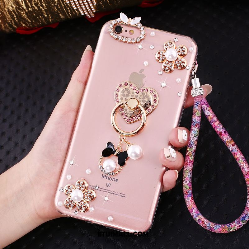 Etui iPhone Se Różowe All Inclusive Rhinestone Miękki Anti-fall Futerał Kup