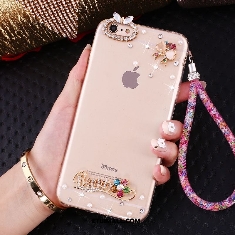 Etui iPhone Se Różowe All Inclusive Rhinestone Miękki Anti-fall Futerał Kup