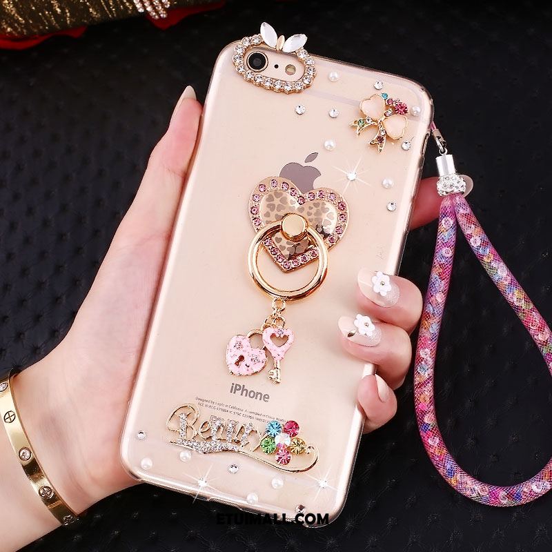 Etui iPhone Se Różowe All Inclusive Rhinestone Miękki Anti-fall Futerał Kup