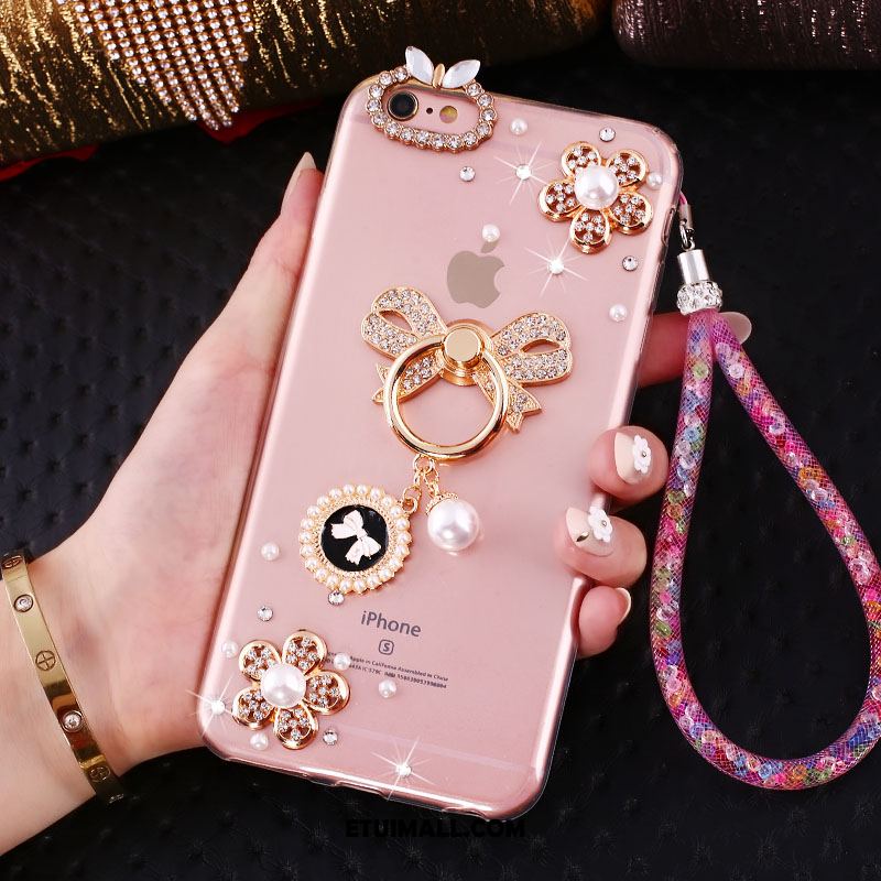 Etui iPhone Se Różowe All Inclusive Rhinestone Miękki Anti-fall Futerał Kup