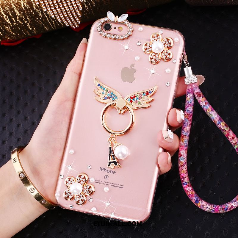 Etui iPhone Se Różowe All Inclusive Rhinestone Miękki Anti-fall Futerał Kup