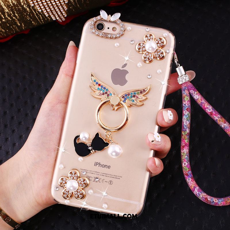 Etui iPhone Se Różowe All Inclusive Rhinestone Miękki Anti-fall Futerał Kup