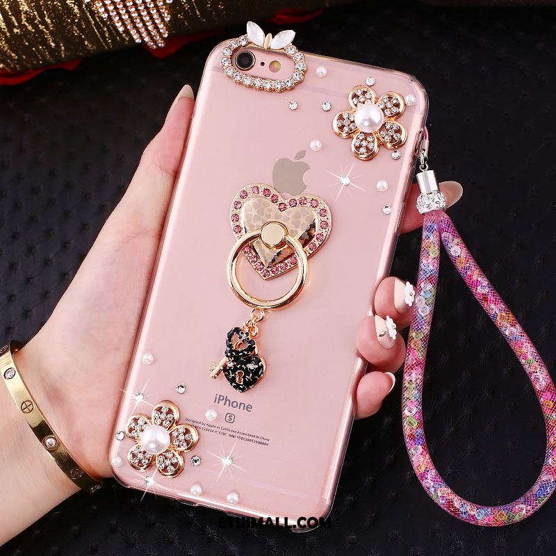 Etui iPhone Se Różowe All Inclusive Rhinestone Miękki Anti-fall Futerał Kup