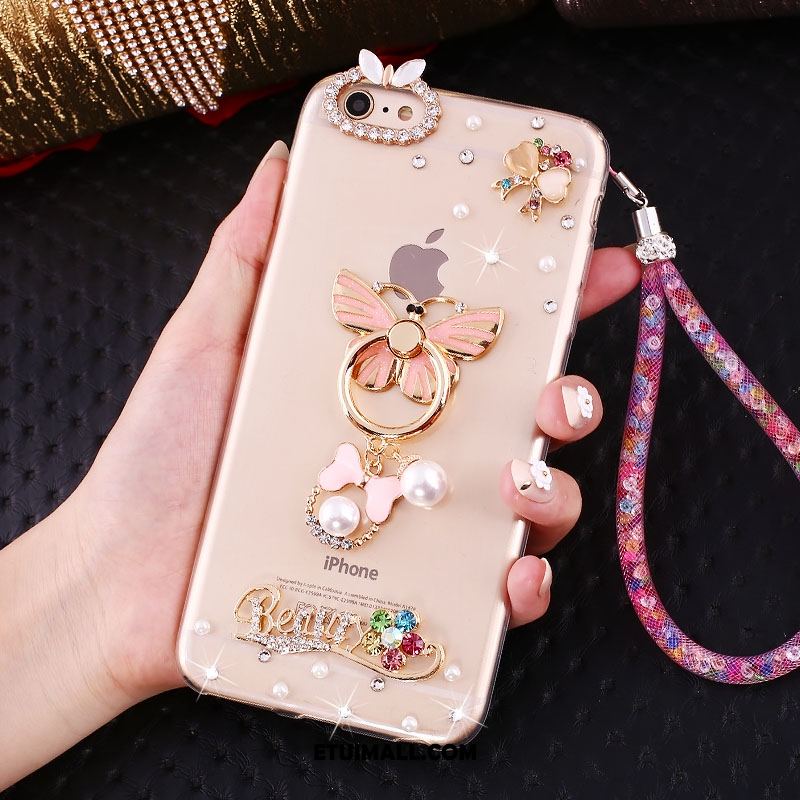 Etui iPhone Se Różowe All Inclusive Rhinestone Miękki Anti-fall Futerał Kup