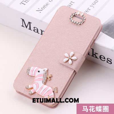 Etui iPhone Se Skórzany Futerał Ochraniacz Rhinestone Anti-fall Różowe Futerał Tanie