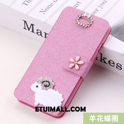 Etui iPhone Se Skórzany Futerał Ochraniacz Rhinestone Anti-fall Różowe Futerał Tanie