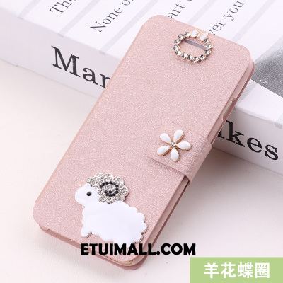 Etui iPhone Se Skórzany Futerał Ochraniacz Rhinestone Anti-fall Różowe Futerał Tanie