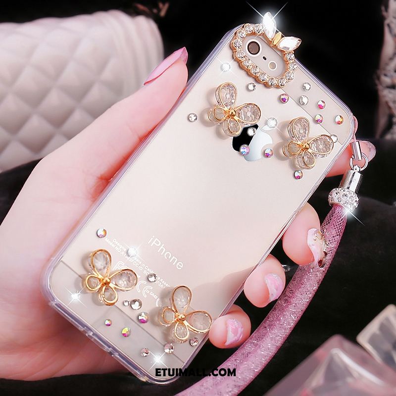 Etui iPhone Se Telefon Komórkowy Miękki Złoto Rhinestone Tendencja Obudowa Sklep