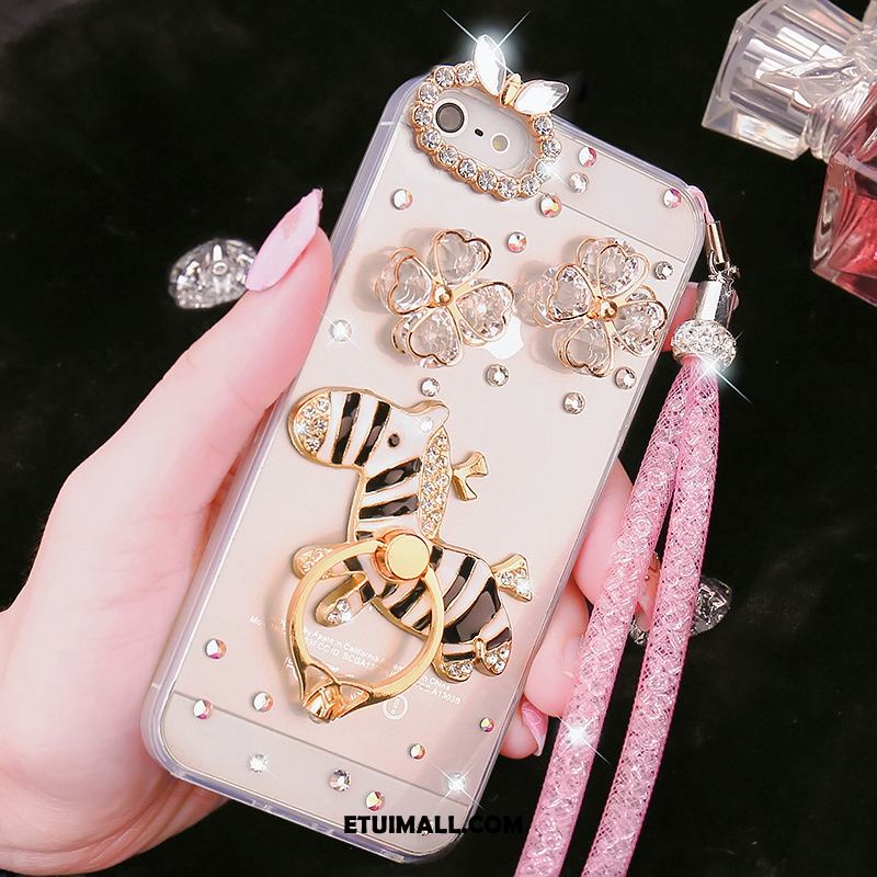 Etui iPhone Se Telefon Komórkowy Miękki Złoto Rhinestone Tendencja Obudowa Sklep