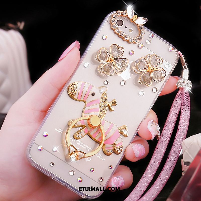 Etui iPhone Se Telefon Komórkowy Miękki Złoto Rhinestone Tendencja Obudowa Sklep