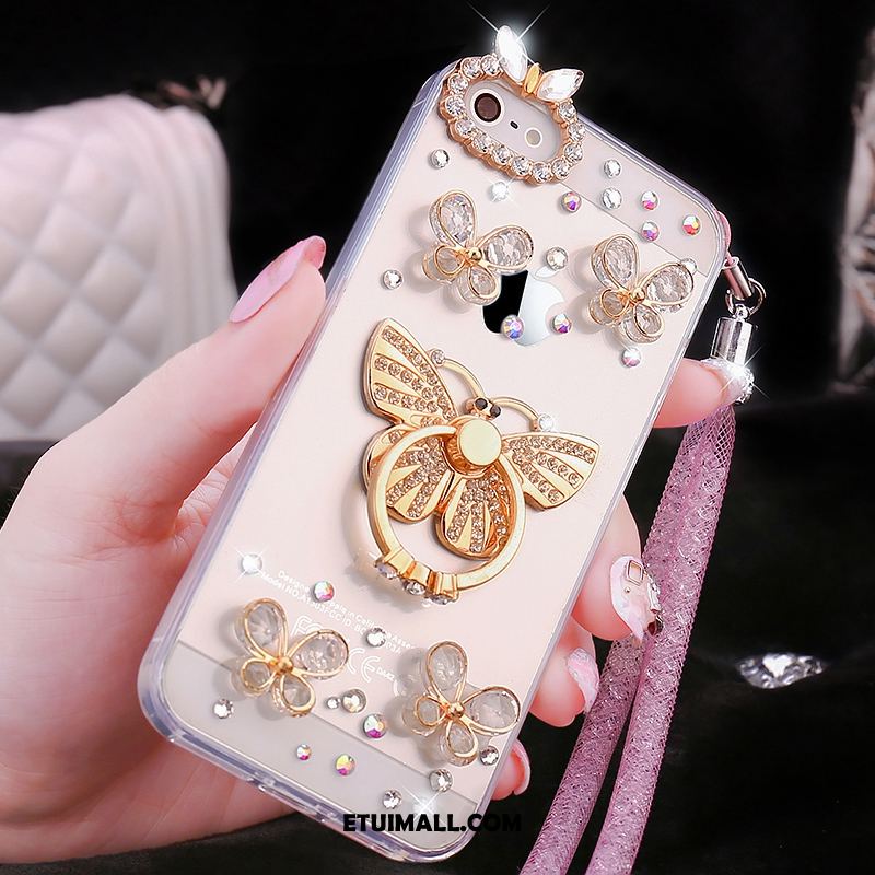 Etui iPhone Se Telefon Komórkowy Miękki Złoto Rhinestone Tendencja Obudowa Sklep