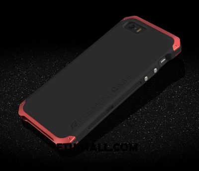 Etui iPhone Se Tendencja Granica Czerwony Ochraniacz Metal Pokrowce Online