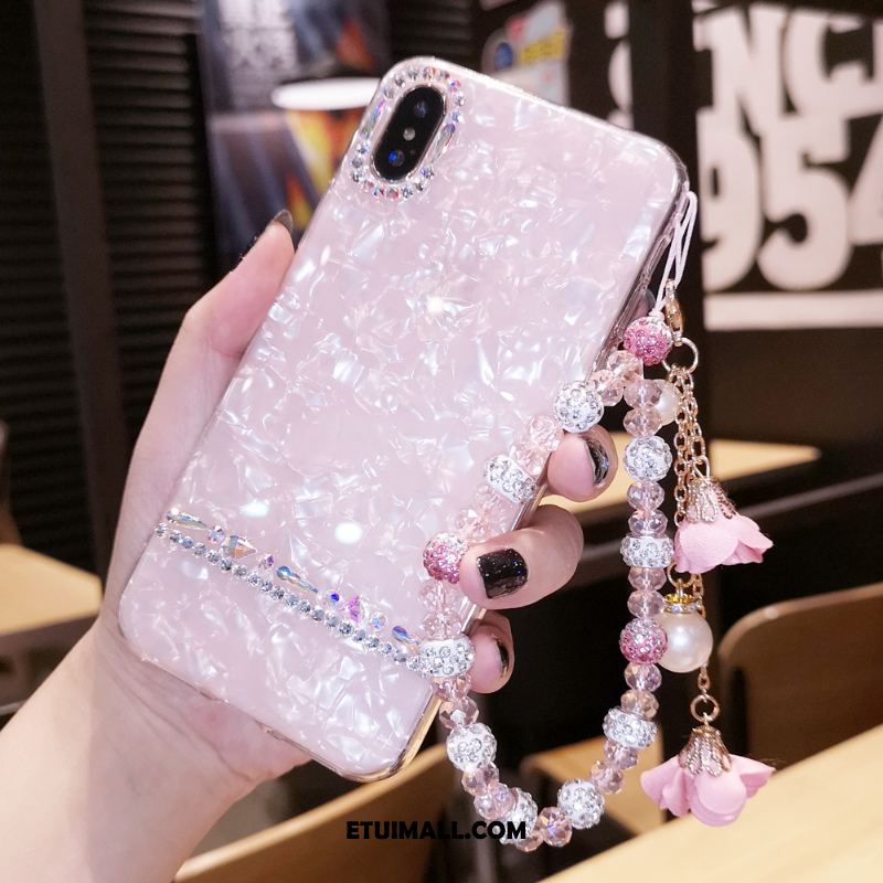 Etui iPhone X Rhinestone Czerwony Netto Shell Biały Anti-fall Futerał Oferta