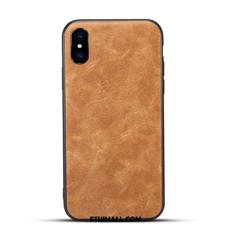 Etui iPhone X Vintage Tendencja Szary Biznes Skóra Obudowa Online