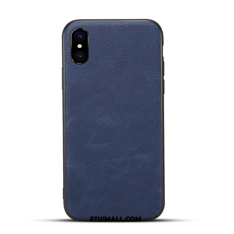 Etui iPhone X Vintage Tendencja Szary Biznes Skóra Obudowa Online