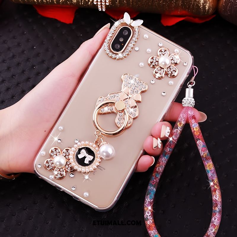 Etui iPhone Xs Biały Rhinestone Tendencja Miękki Osobowość Futerał Online