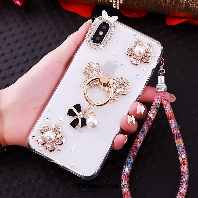 Etui iPhone Xs Biały Rhinestone Tendencja Miękki Osobowość Futerał Online