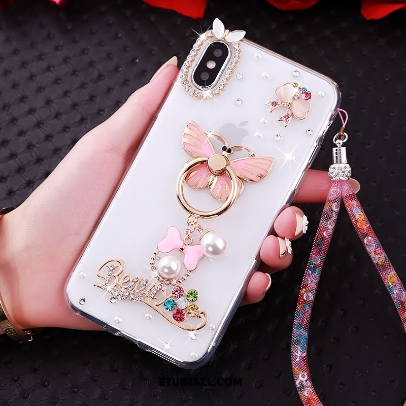 Etui iPhone Xs Biały Rhinestone Tendencja Miękki Osobowość Futerał Online