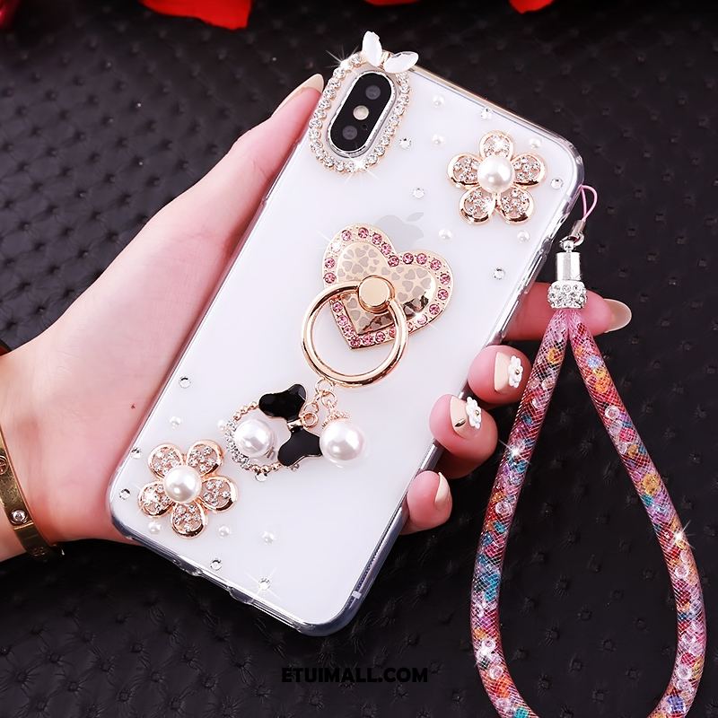 Etui iPhone Xs Biały Rhinestone Tendencja Miękki Osobowość Futerał Online