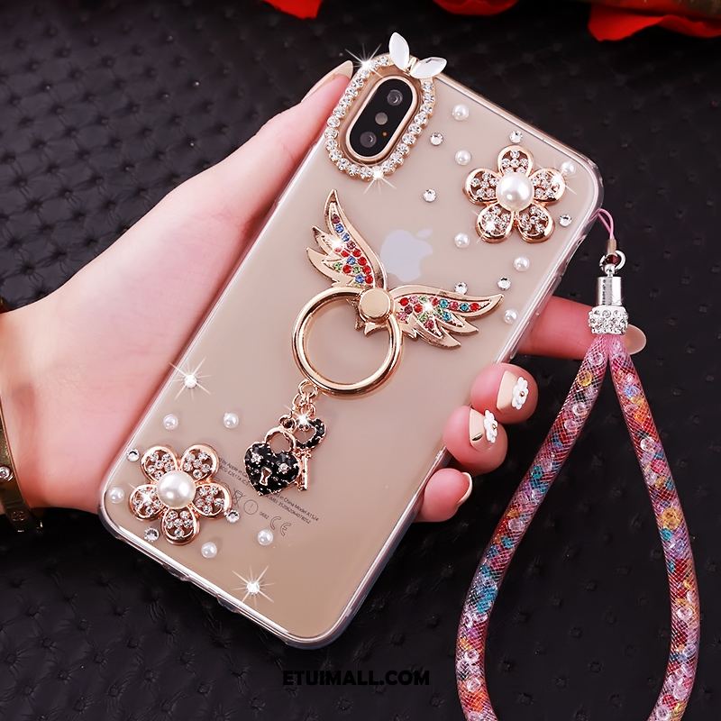 Etui iPhone Xs Biały Rhinestone Tendencja Miękki Osobowość Futerał Online