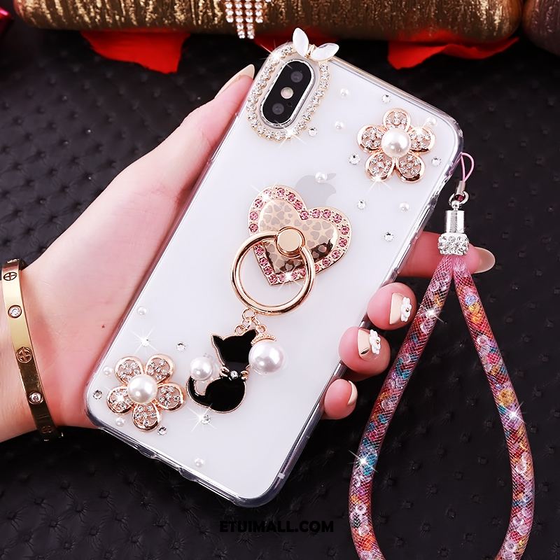 Etui iPhone Xs Biały Rhinestone Tendencja Miękki Osobowość Futerał Online