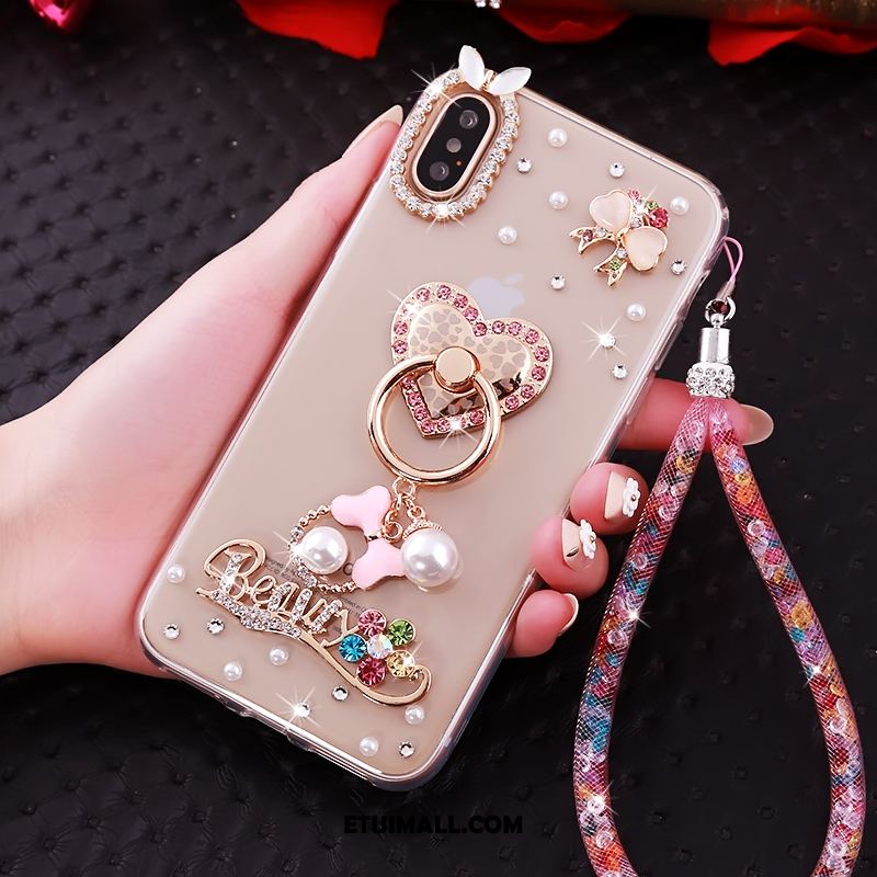 Etui iPhone Xs Biały Rhinestone Tendencja Miękki Osobowość Futerał Online