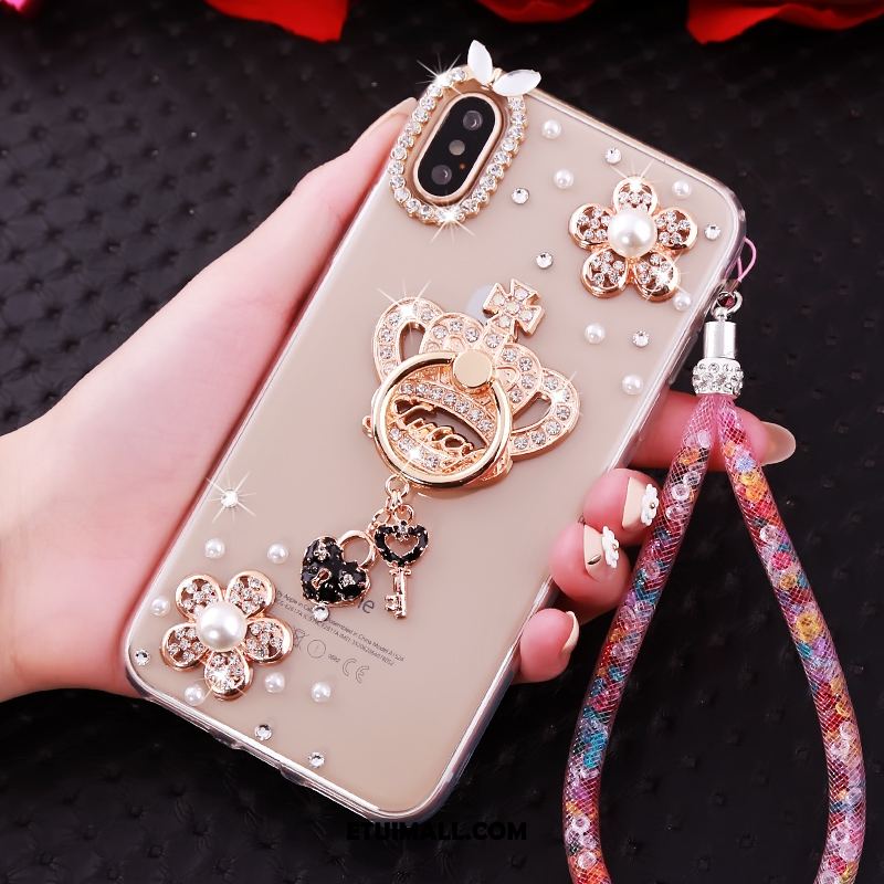 Etui iPhone Xs Biały Rhinestone Tendencja Miękki Osobowość Futerał Online