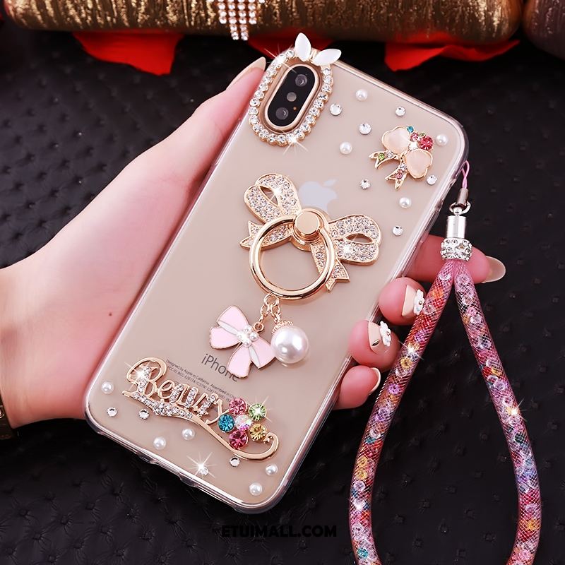 Etui iPhone Xs Biały Rhinestone Tendencja Miękki Osobowość Futerał Online