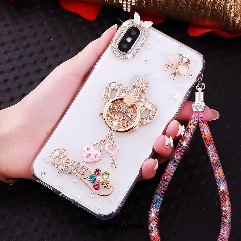 Etui iPhone Xs Biały Rhinestone Tendencja Miękki Osobowość Futerał Online