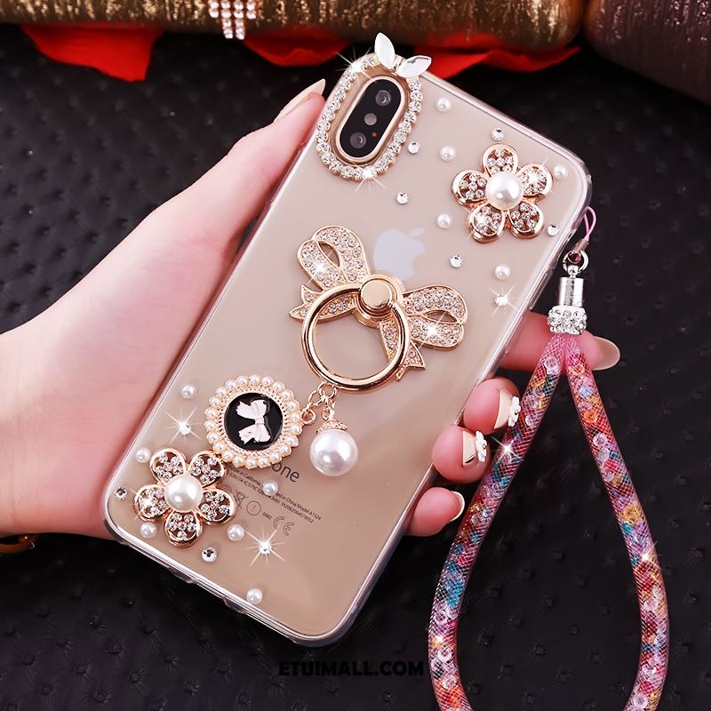 Etui iPhone Xs Biały Rhinestone Tendencja Miękki Osobowość Futerał Online