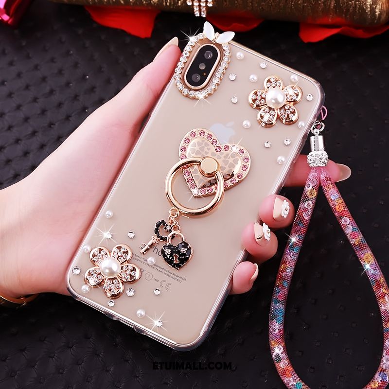 Etui iPhone Xs Biały Rhinestone Tendencja Miękki Osobowość Futerał Online