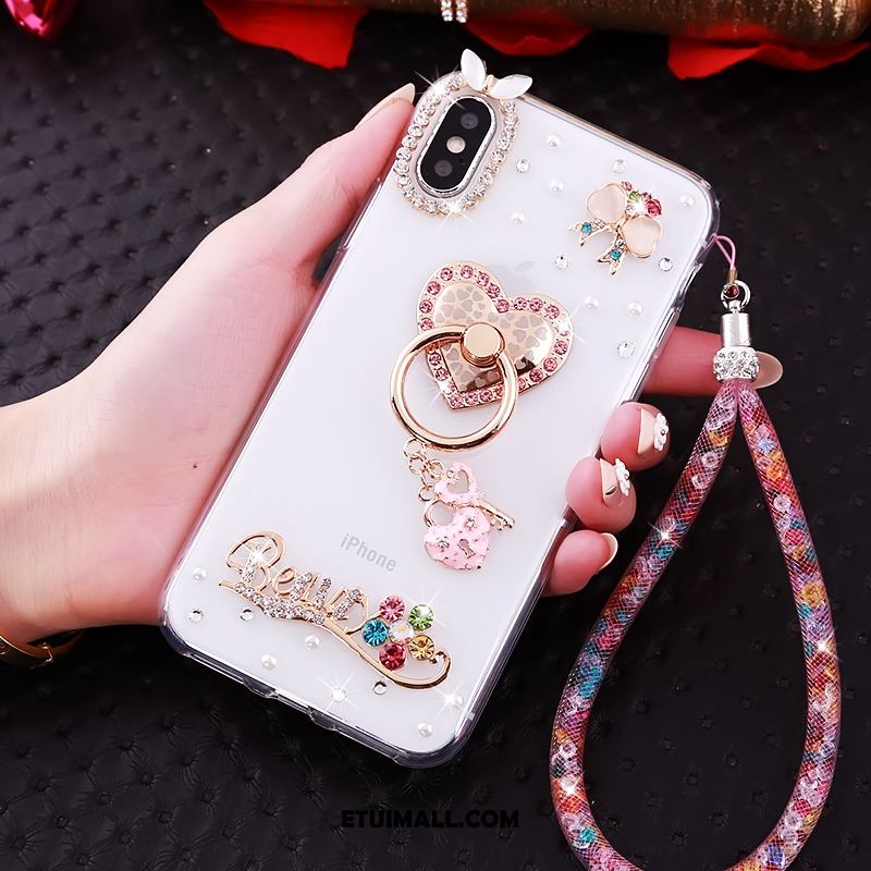 Etui iPhone Xs Biały Rhinestone Tendencja Miękki Osobowość Futerał Online