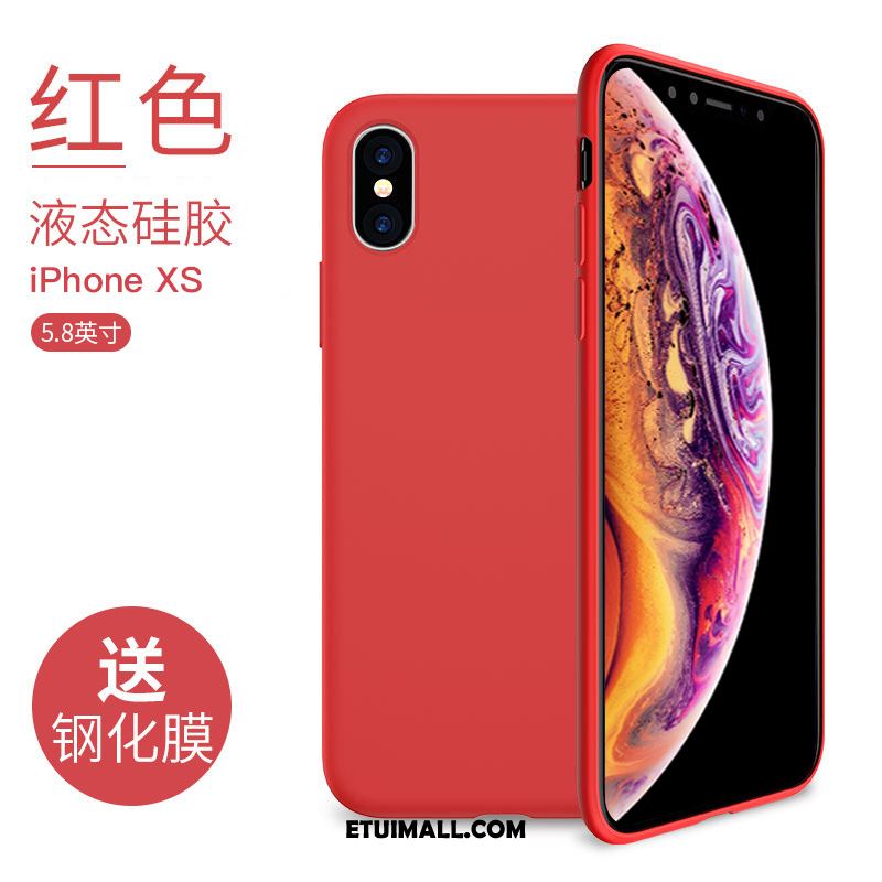 Etui iPhone Xs Cienkie Czerwony Silikonowe Anti-fall Telefon Komórkowy Pokrowce Tanie