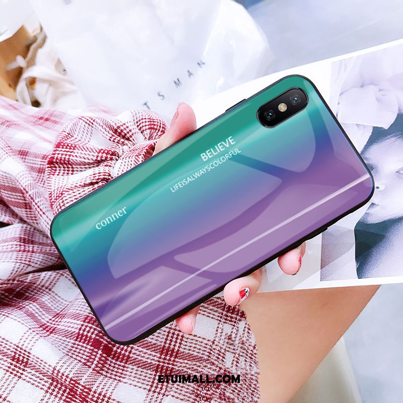 Etui iPhone Xs Max All Inclusive Szkło Czerwony Osobowość Anti-fall Futerał Online