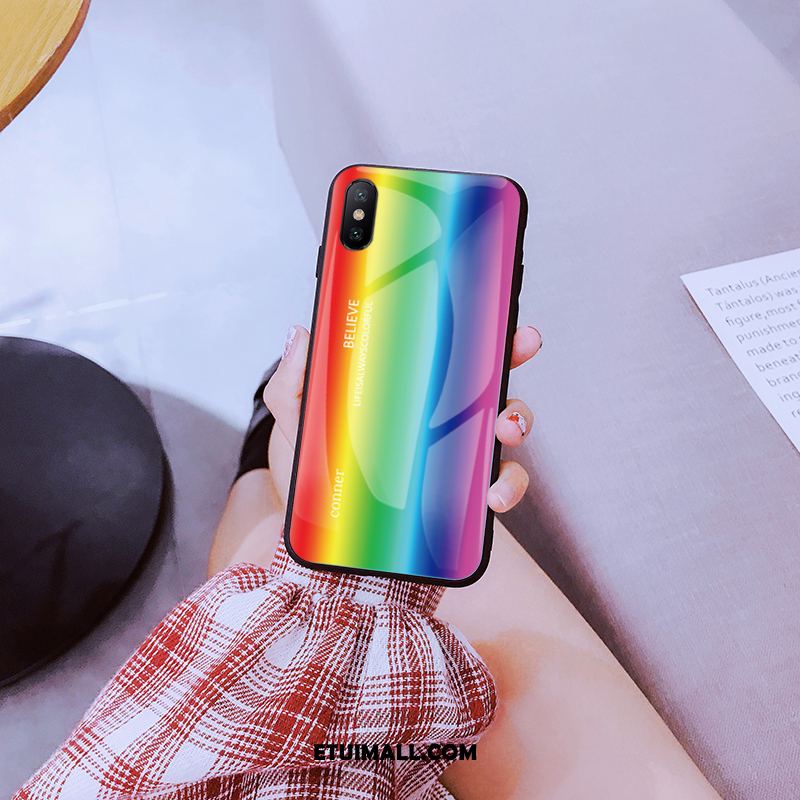 Etui iPhone Xs Max All Inclusive Szkło Czerwony Osobowość Anti-fall Futerał Online