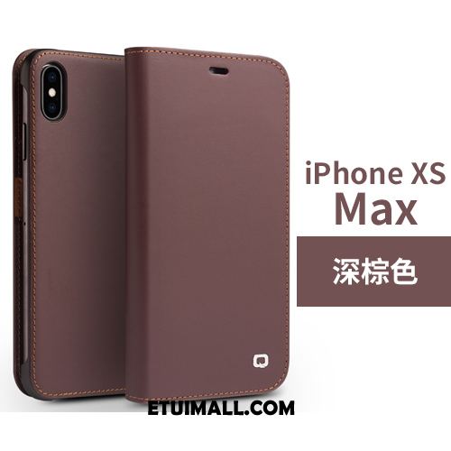 Etui iPhone Xs Max Biznes Czarny Telefon Komórkowy Prawdziwa Skóra Anti-fall Futerał Tanie